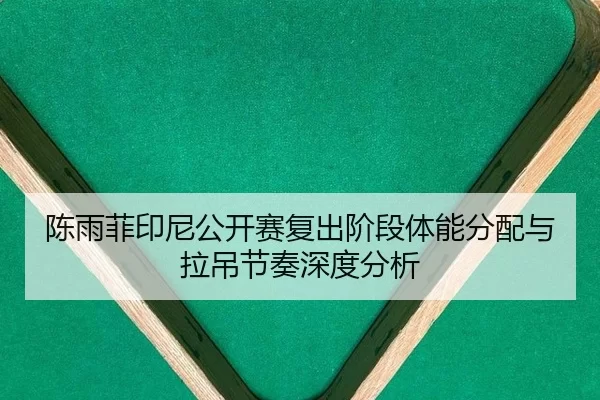 陈雨菲印尼公开赛复出阶段体能分配与拉吊节奏深度分析